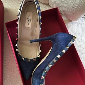 Valentino Navy Studded Heels